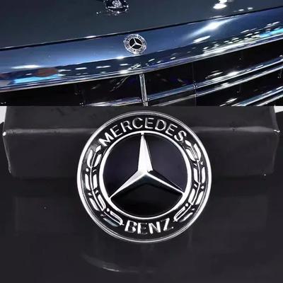 Car Sticker For Mercedes Benz 3 Pins ABS Car Emblem Front Top Grille Hood Edge Head Bonnet Badge for Mercedes Benz New E/S Class