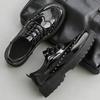 Fashion Rivet Casual Leather Men Shoes Comfortable Wallking Sneakers Lace Up Non Slip Wear Daily Business Preppy Platform Shoes