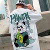 M-8XL Men Oversized T-shirt Korean Casual Loose Style Chinese Style Panda Print T-shirt Suitable for Both Men and Women