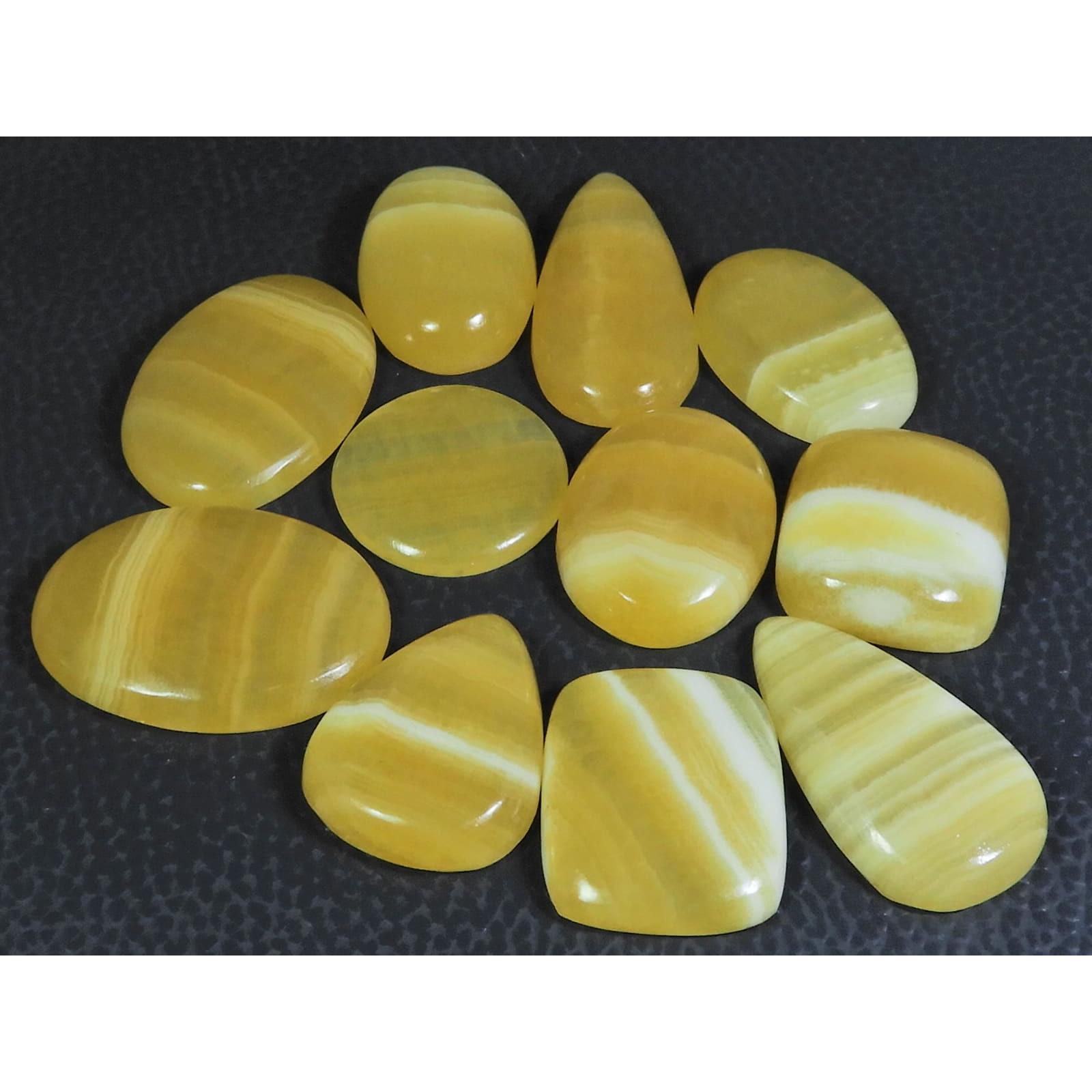 

315Cts. Натуральный желтый кружевной агат микс кабошон россыпь драгоценных камней лот 11 шт. C-230