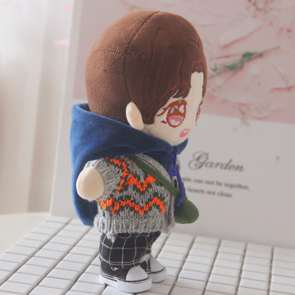 Niannyyhouse 20 cm Puppenkleidung für Plüschtiere, Mütze, Kapuzenpullover, Pullover, Hose, Paket, 5-teiliges Set, Ankleideset, Puppenkleidung aus Baumwolle, Baskenmütze, Puppen-Babykleidung + + +