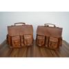 Motorcycle Side Pouch Brown Leather Side Pouch Saddle 2Bags Panniers Two Bags