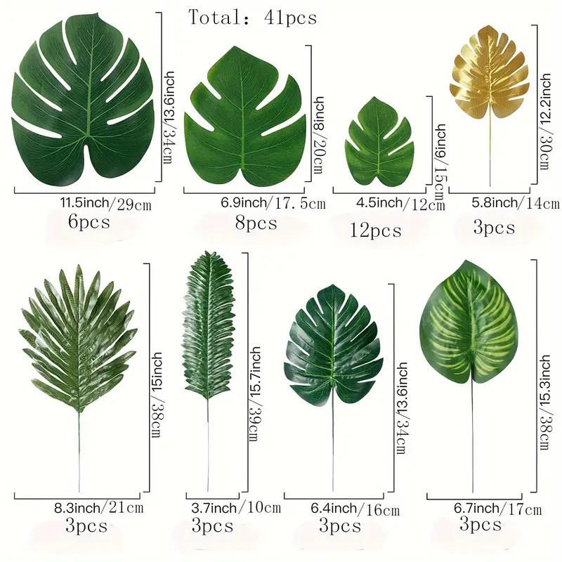 

Summer Hawaiian Faux Tropical Leaf Set With 41 Pieces For Beach Party Home Decor