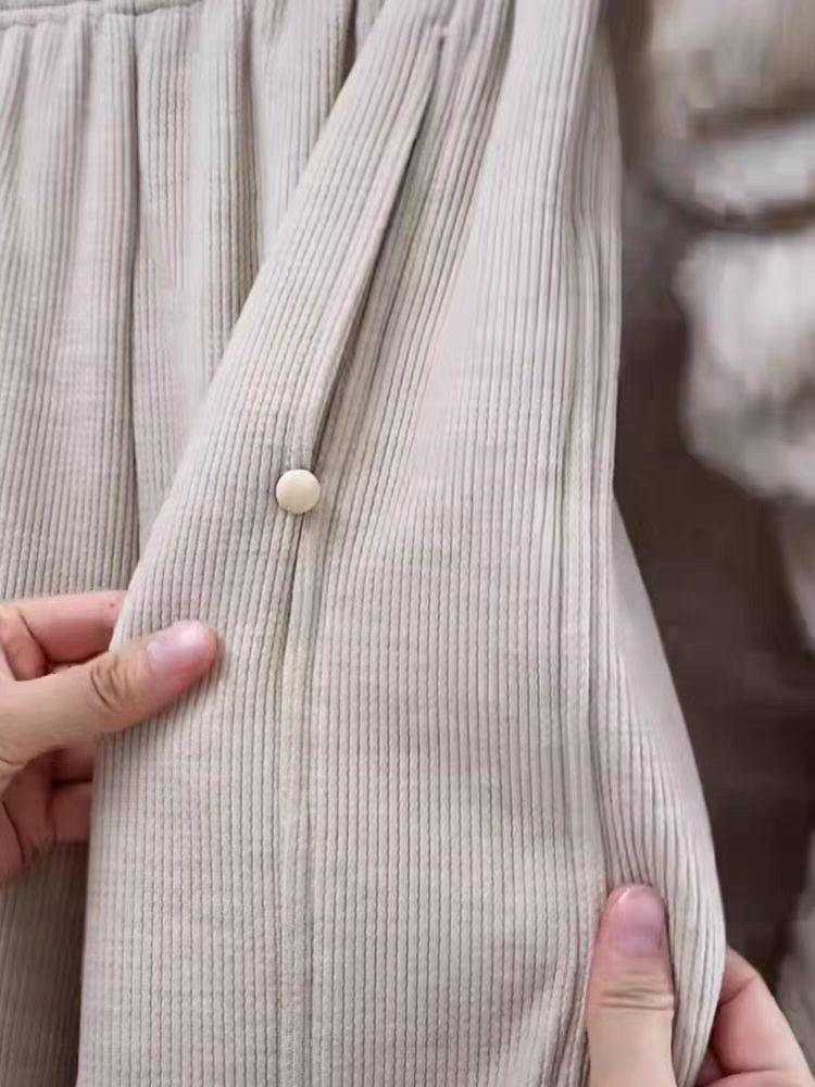 Plus Size Women's Stylish Knitwear & Wide-Leg Pants Set - Autumn/Winter 2025