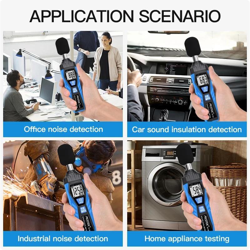 Noise Decibel Meter 30-130Decibel Monitoring Portable Sound Pressure Meter Decibel Meter Tester Professional Digital Sound Smart