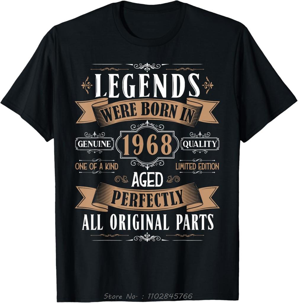 Legends Born In 1968 Oversized Tshirt Bday Mens Clothing On Demand Cotton Tshirt Ropa Hombre Fashion Fitness T Shirt Tops