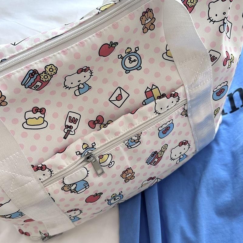 Stylish Cartoon Gym Bag Women's Single-Shoulder Bag Kitty Cute Handbag Large Capacity Simple Commuter Travel Women's Tote Bag