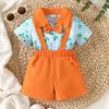 Spring/Summer Infant & Toddler Boys' Cartoon Rabbit Short-Sleeve Romper Set