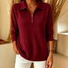 2026 Women's Autumn Winter Casual Half-Zip Loose Lapel Sweater