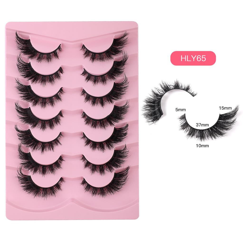 7 Pairs Of Long End-Of-Eye False Eyelashes, Thick Fox Eye, Cat Eye Eyelashes.
