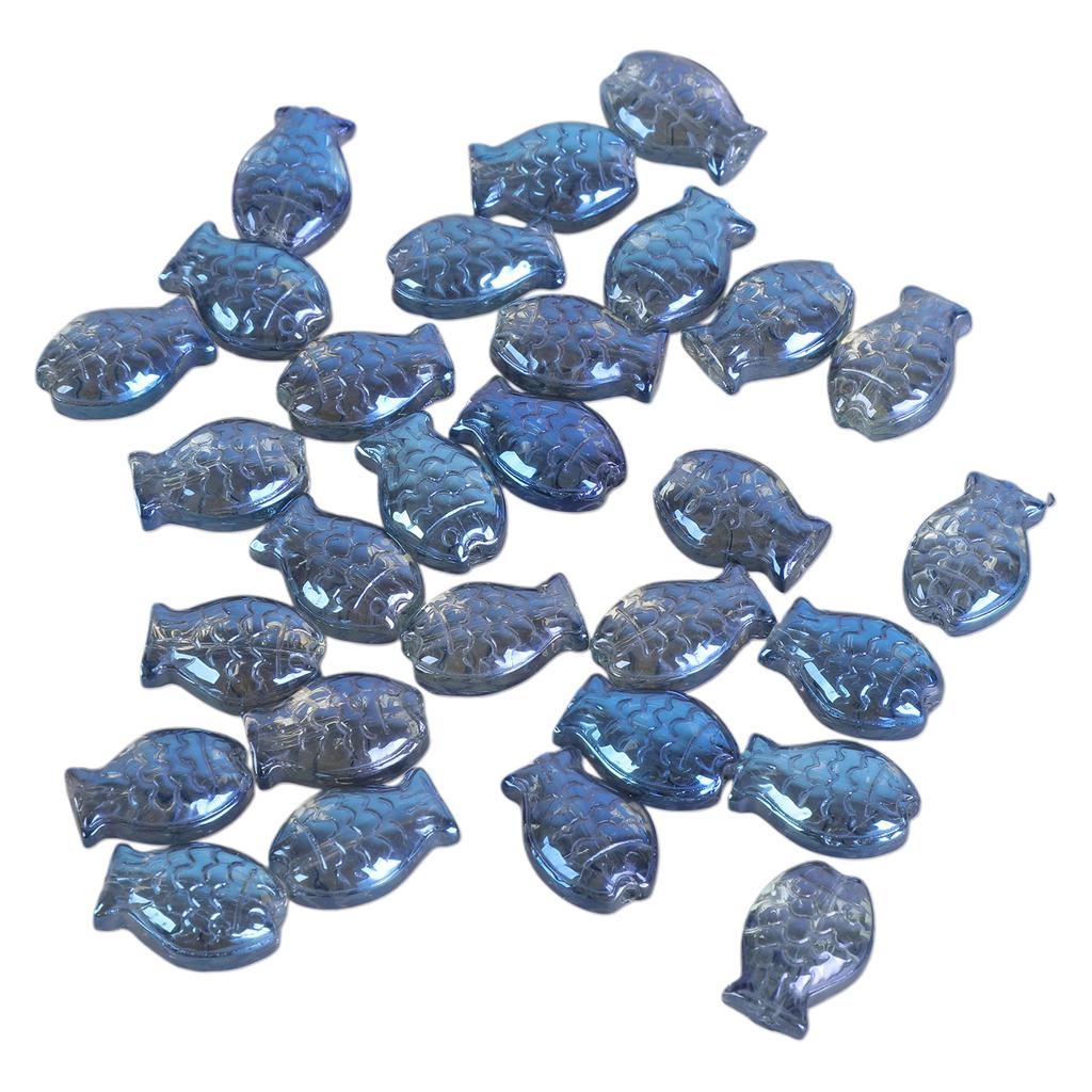 30Pcs Ocean Themed Crystal Glass Beads Fish Shape Glass Loose Beads Jewelry Making Beads Earrings Beads for Necklaces