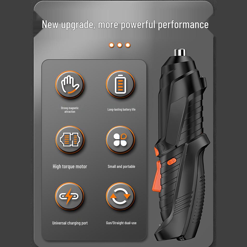 Rechargeable Mini Electric Screwdriver Set - Handheld, Multifunctional, with Lithium Battery.