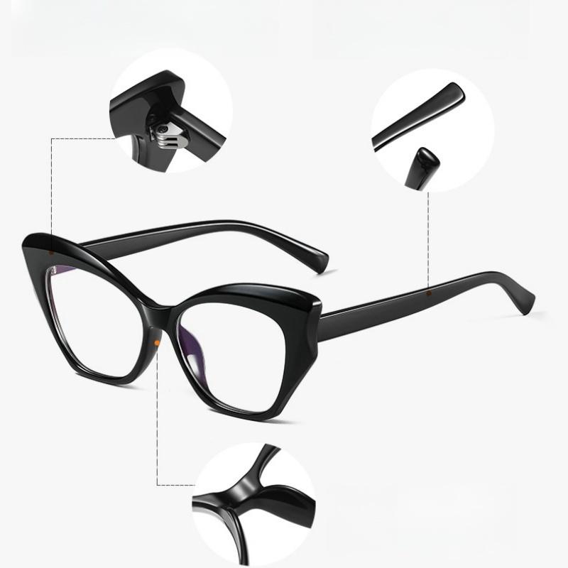 Fashion Blue Light Blocking Ladies Glasses Frame Ultralight Cat-eye Flat Glasses Optical Prescription Glasses Frame Women 62604