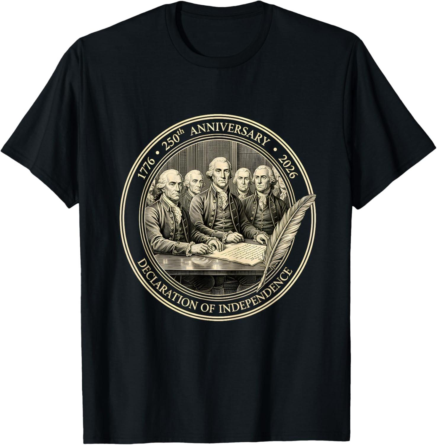 250 Years 1776-2026 250th Birthday Declaration Independence T-Shirt S разноцветный