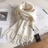 2025 Winter Wollschal für Damen Langer Warmer Kaschmirschal Hijab Einfaches Damen Schal Wickeltuch Weibliches Pashmina Bandana Kopftücher Neu