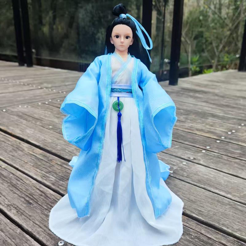 1 Pies 30cm Doll with Ancient Clothes Suitable for 1/6 Doll Acssories Chinese Style Girl Dress Toys for Children