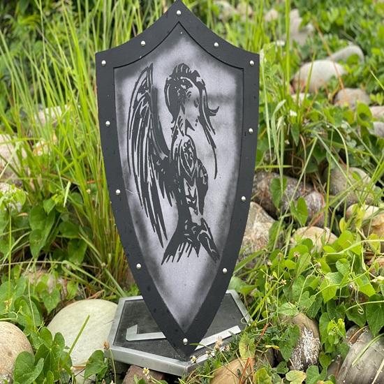 71.12 Cm Templar Shield Valkyrie Viking Shield Dark Angel Warrior Wooden Shield for Cosplay, LARP Best Gift