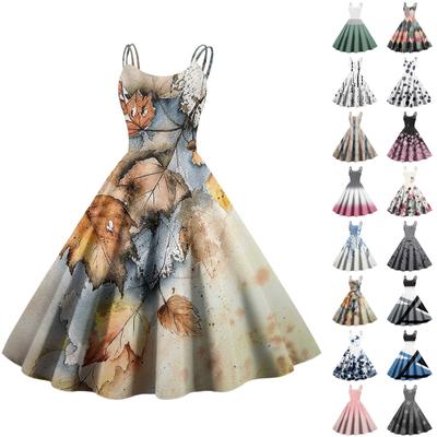 Damen-Kleider mit Blumenmuster, Farbblock-Patchwork und Farbverlauf-Druck, sexy, trägerlos, Punk-Vintage