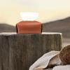 J Nordic style simple modern design living room central table Napkin Holder hand made leather tissue box  Paper Case storage box