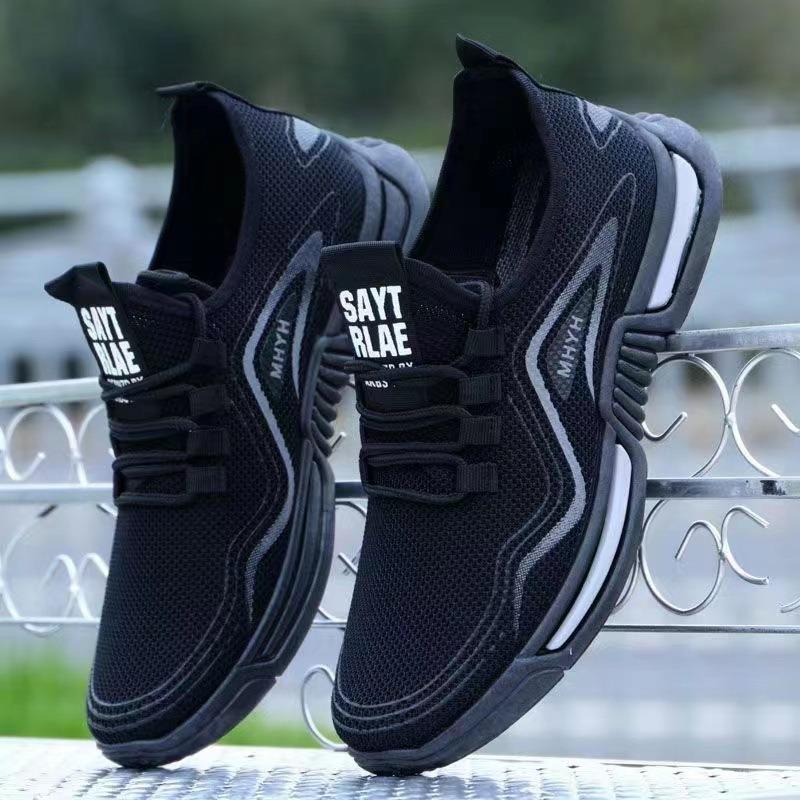 Atmungsaktive Strick-Sportschuhe für Herren mit Dämpfungssohle, leichte Freizeitschuhe zum Laufen für ganztägigen Komfort