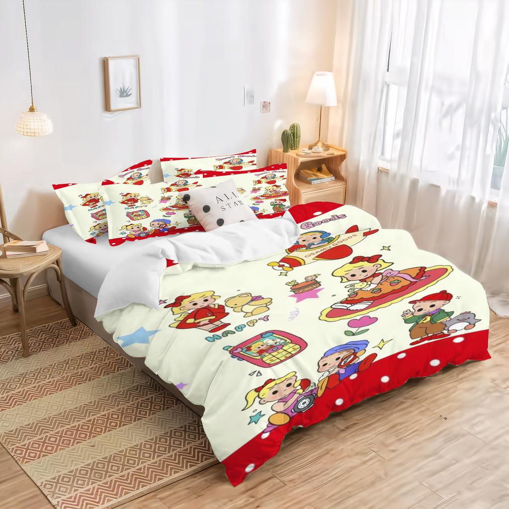 Cartoon Couple Gift Duvet Cover Colorful Childlike Innocence Bedroom 100% Polyester Adult Gift 2/3Pcs Bedding Set