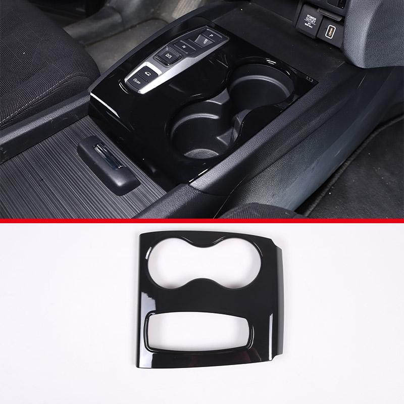 ABS Black For Honda Pilot 2015-2025 Gear Shift Console Cover Panel Glass Lift Button Decorative Frame Sticker Car Accessories