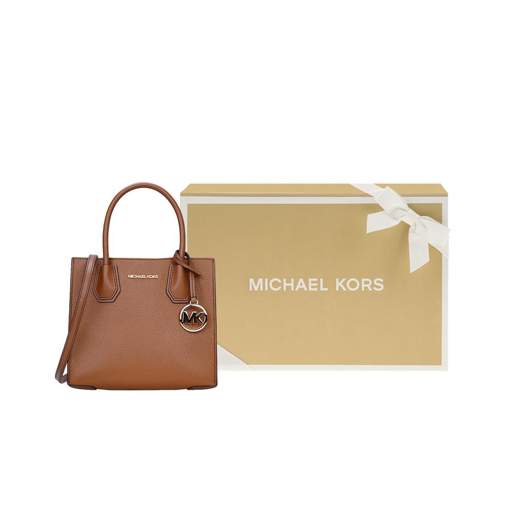 New MICHAEL KORS Mercer Cow Leather Trunk Bag, Handbag, Shoulder Bag, Crossbody Bag Women's Warm Brown 35S1GM9M2L-230
