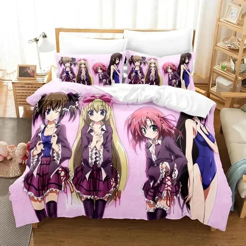 Anime Student Council'S Discretion Bedding Set Printed Bed Set With Pillowcase Duvet Cover Soft Queen King Size Bedclothes Home