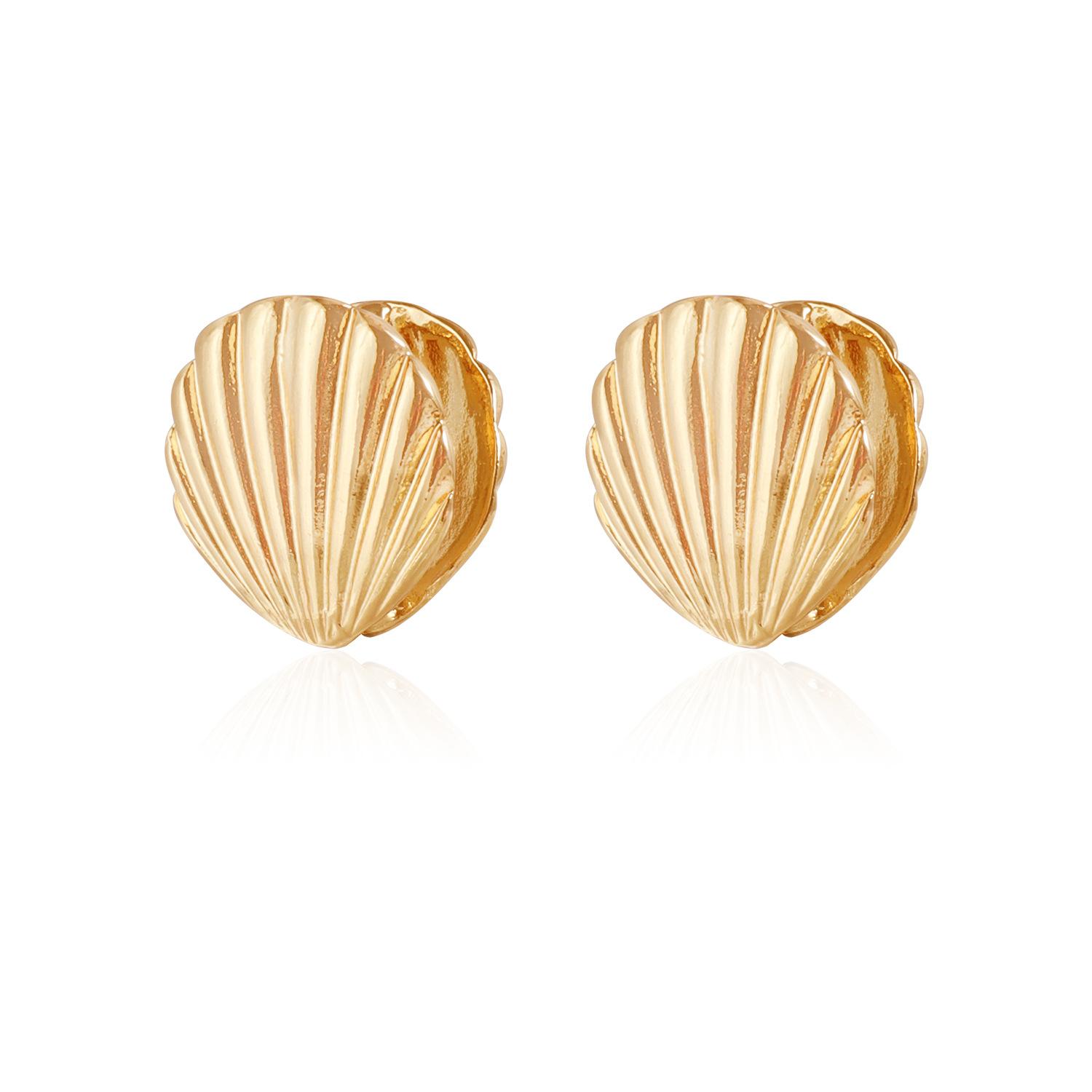 Creative shell ear clasps Ear clips ins Casual style Personalized design earrings