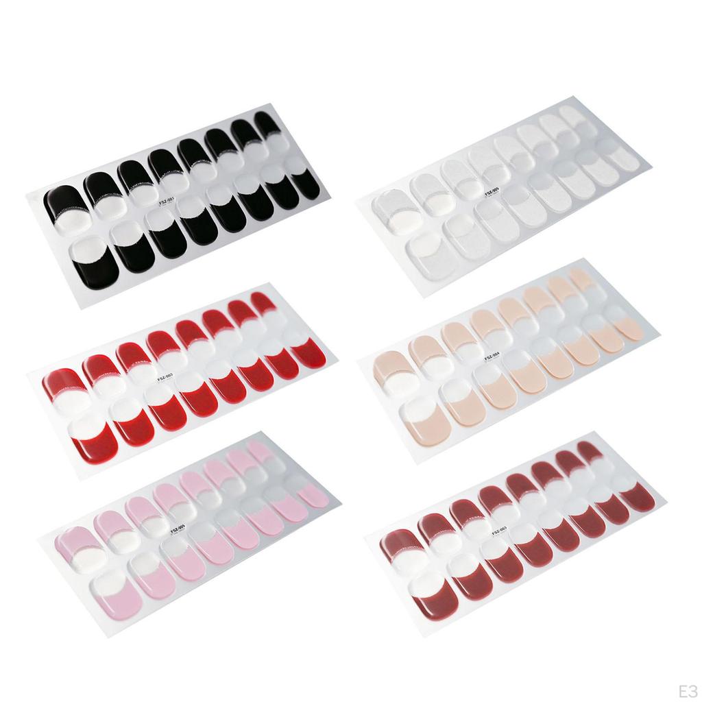 Cured Gel Nail Polish Strips Stickers Art Wraps Semi