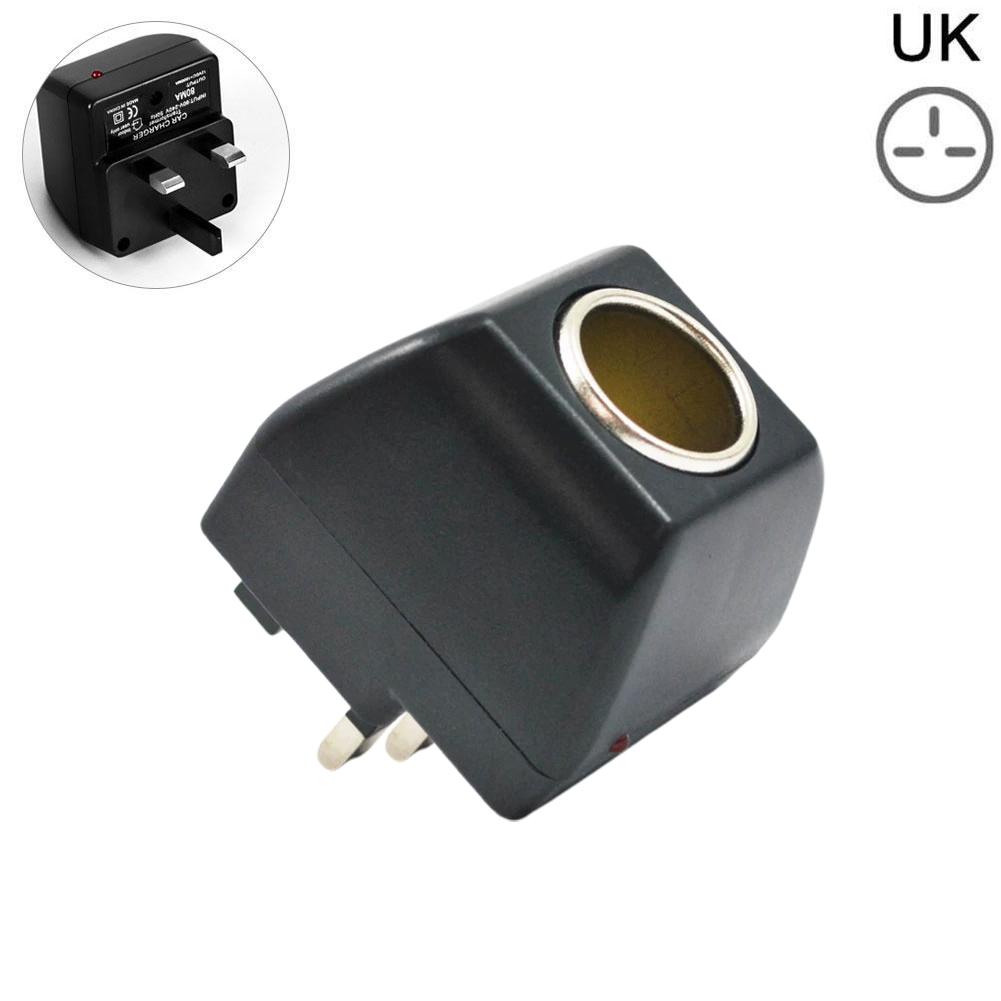 Power Converter Adapter For Car Electric Cigarette Lighter AC Adapter With Car Socket Auto Charger UK Plug 220V AC To 12V DC Use
