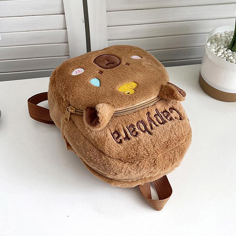 Capybara Doll Plush Backpacks Portable Cartoon Animals Cute Capybara Backpack Plush Women Bag Gift For Girls Kids