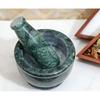Crocon Green Marble Mortar and Pestle Set – 4 Inch Hand Grinder for Spices, Silbatta, and Kitchen Accessories Items for Home