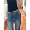 Women's Retro Embroidery High Waist Straight Leg Jeans, Autumn 2025, Slimming Narrow and Wide Leg Options.