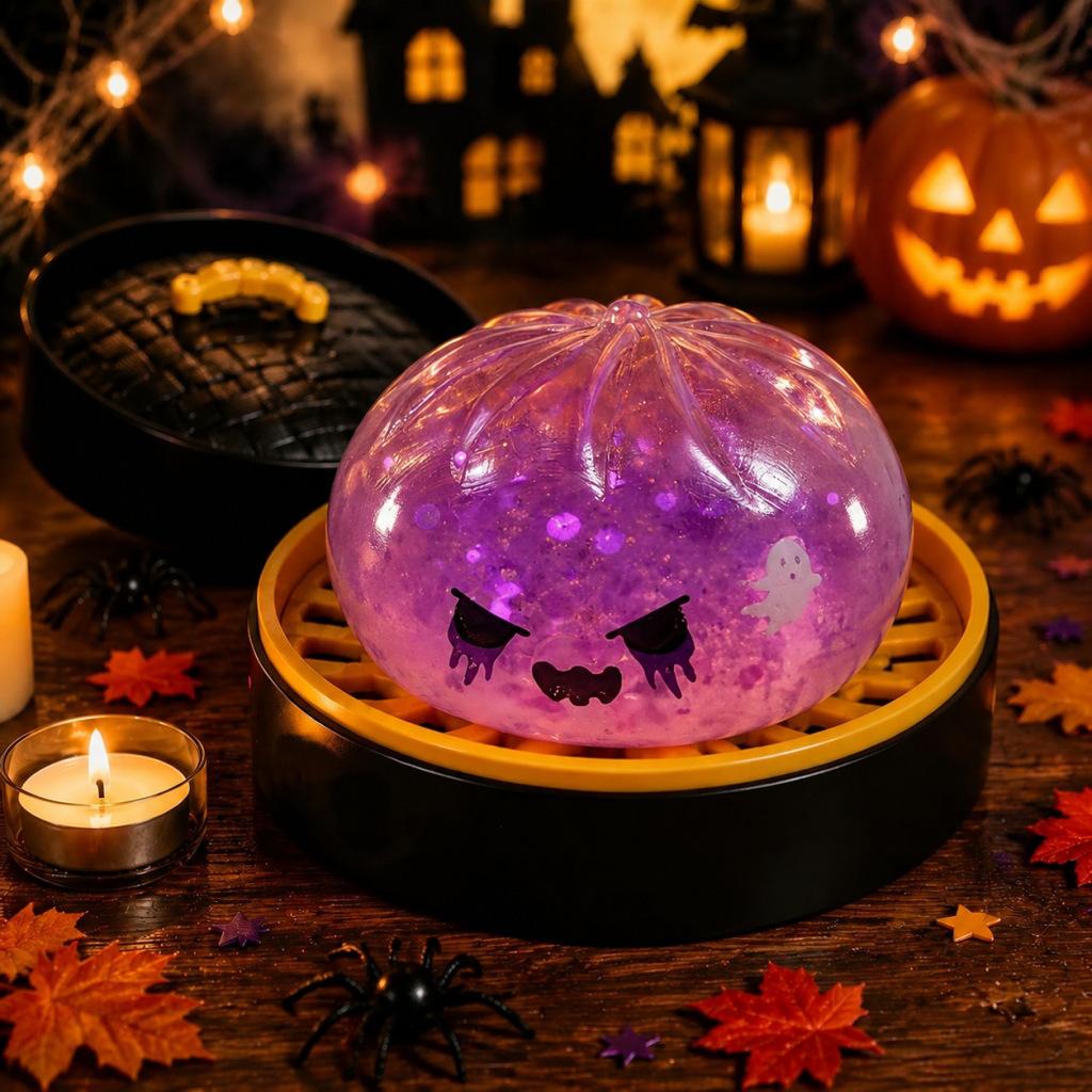 Halloween Squeezy Pumpkins Ghosts Eyeball Squishy Sensory Toy Gel Sugar Filling Stress Relief Fidget Toys for Kids and Adults