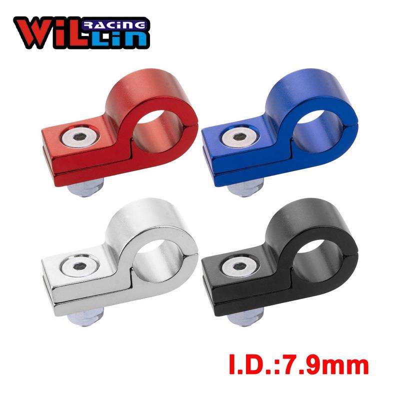 2pcs/pack Billet Aluminum Line P Clamps Clips To Suit: I.D. 7.9MM 5/16'' Tubing Line Autoparts Blue/Red/Black/Silver/Purple