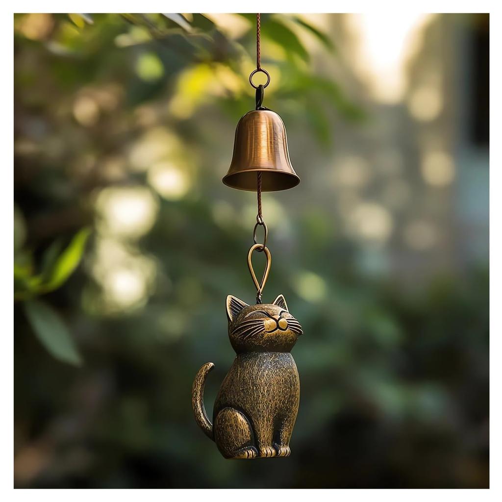 Unique Cat Garden Decor Cat Statue Themed Gifts Wind Chimes Hanging Cat Cat Statue Outdoor Decorations Gifts For Cat Lovers