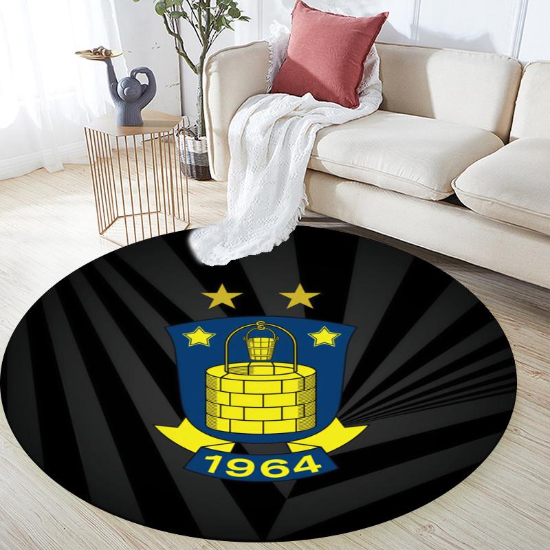 Brondby IF pattern round rug,Carpet Rug for Living Room Bedroom Playroom ,Non-slip Floor Mat,Holiday Gifts and Birthday Gifts.