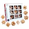 9Pcs Wooden Brains Teasers Puzzle Logics Mind Puzzle Box Locks Removing Assembling Toy for Party Decoration