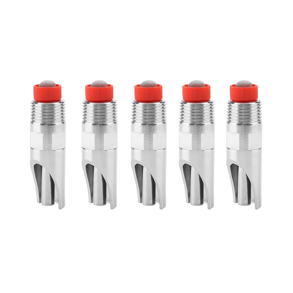 5pcs Stainless Steel Automatic Pig Nipple Drinker Waterer Red Cap Duckbilled