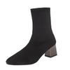 2025 Spring and Autumn New Pointed High-heeled Socks Boots Elastic Boots Women's Thick-heeled Short Boots Thin Boots Medium Tube Socks Socks Boots