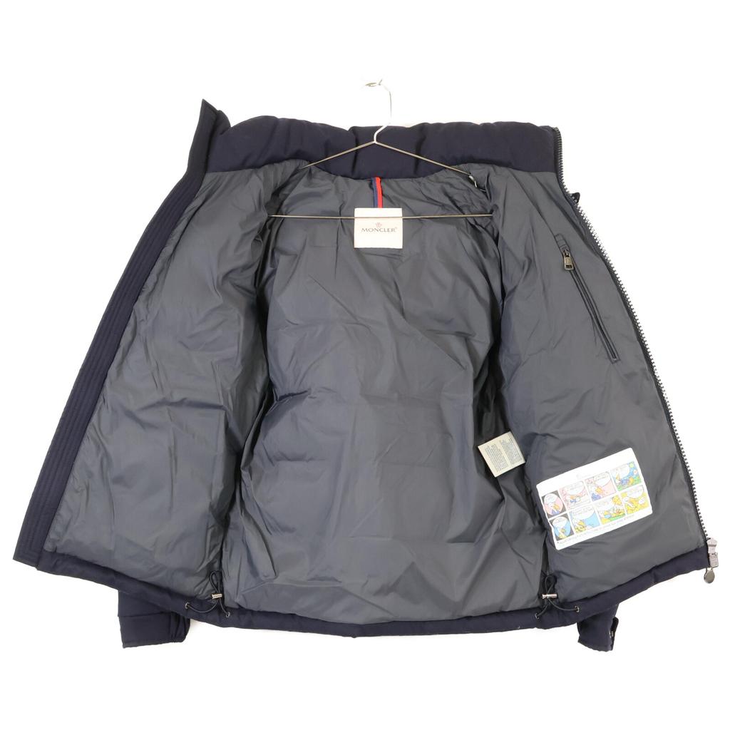 Moncler [Stan dobry/krajowy regularny] MONTGENEVRE wełniana kurtka puchowa z kapturem Kurtka 0 GranatowaUżywana