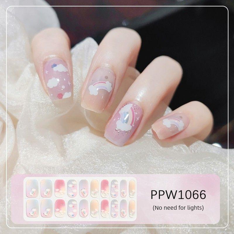 

Beauty Cover Baking-Free Gel Nail Sticker No Need Heating Lamp Cartoon Lovely Soft Cute Young Adult Heart Apple Waterproof Nail Sticker PPW1066