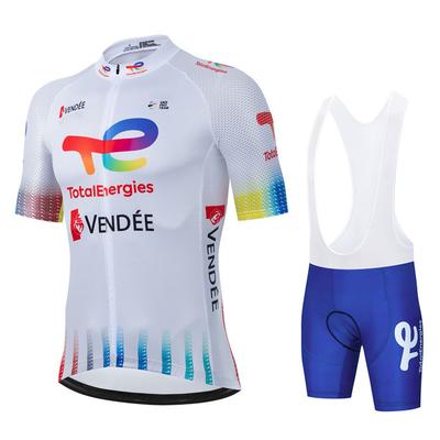 Ensemble Maillot de Cyclisme Équipe Total Energies Respirant Maillot VTT Ciclismo Hombre Sports d'Extérieur Cuissard d'Été Vêtements de Vélo