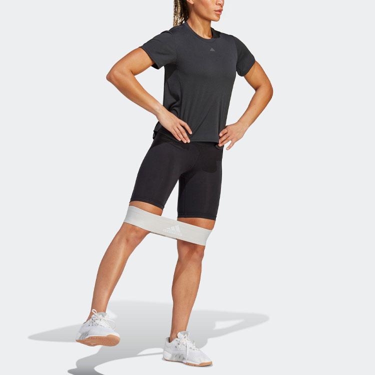 Adidas Hiit Heat.Rdy Sweat-Conceal Solid Logo Round Neck Short Sleeve T-Shirt Women Tops Black II3244