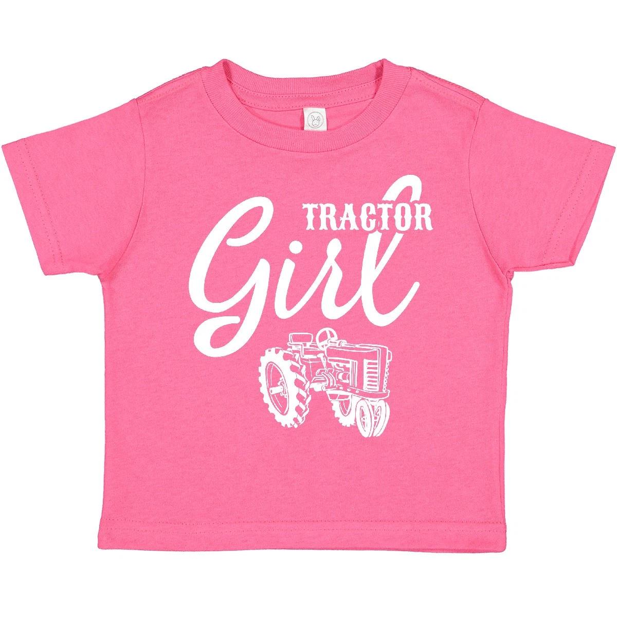 Inktastic Tractor Girl Toddler kids boys T-Shirt Woman Retro Vintage Farm Farmer Classic 100