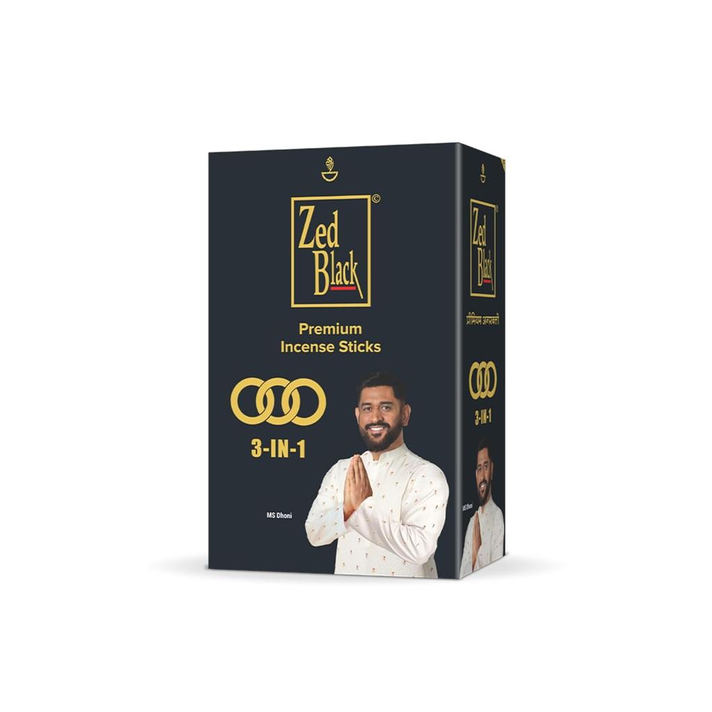 Zed Black 3-in-1 Premium Incense Sticks Pack Of 2 Long Lasting Aroma Sticks For Meditation Relaxation And Everyday Fragrance Use 168 Sticks Each