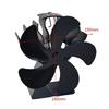 Fireplace Fan Heat Powered Stove Wood Stove Fan Log Wood for Burner Quiet Black