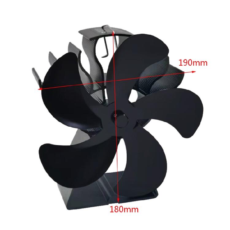 Fireplace Fan Heat Powered Stove Wood Stove Fan Log Wood for Burner Quiet Black