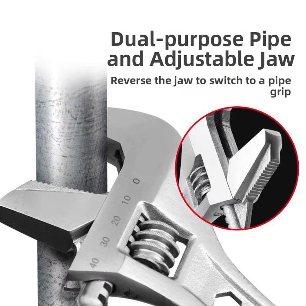 1pc Adjustable Jaw Wrench Set 8/10/12 Inch Chrome Vanadium Steel Multifunctional Hexagon Plum Blossom Openings Head Wrench